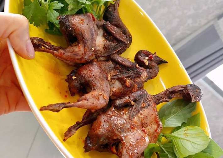 Chim cút nướng ăn ngon hơn khi chấm với muối tiêu. Thịt thơm ngọt, kết hợp với vị cay của ớt, tiêu, vị chua dịu của chanh, quất sẽ rất vừa miệng.