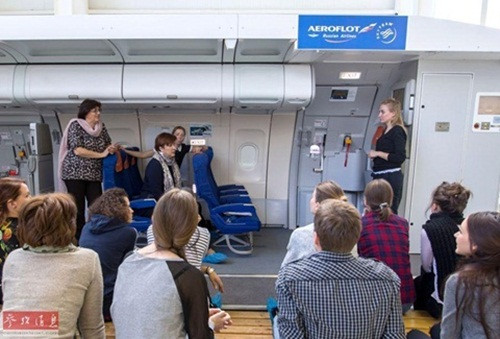 Lớp đào tạo tiếp viên của hãng Aeroflot.