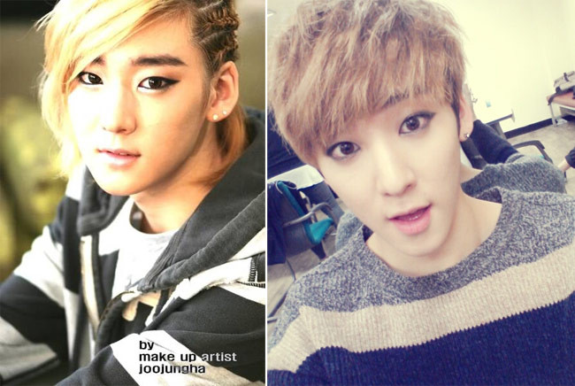 Kevin nhóm U-KISS luôn giữ thói quen kẻ mắt đậm và có đuôi kể cả khi biểu diễn hay lúc đời thường.