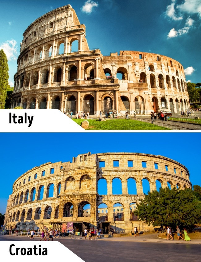 Đấu trường La Mã ở Italy là công trình kiến trúc nổi tiếng thế giới với hàng triệu du khách ghé thăm mỗi năm. Nhiều người cảm thấy thích thú khi đến Croatia sẽ có dịp chiêm ngưỡng đấu trường Pula Arena khá giống đấu trường La Mã ở Italy.