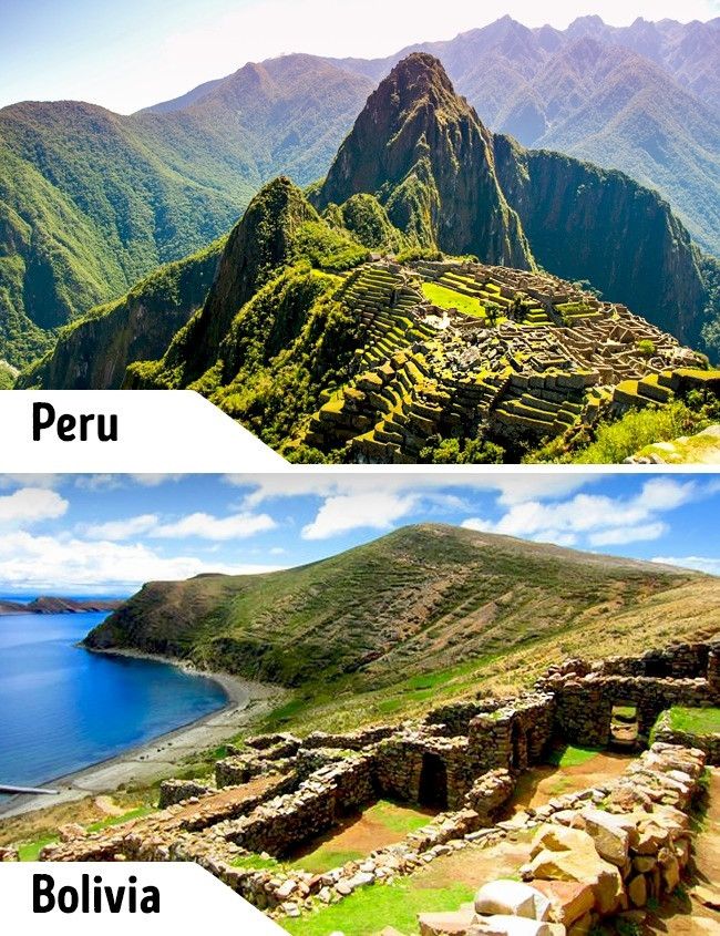 Machu Picchu nổi tiếng thế giới là thành phố đã mất của người Inca, nằm trên Thung lũng Urubamba ở Peru. Một địa điểm nổi tiếng ở Bolivia mà du khách có thể tới thăm là Isla del Sol. Nơi đây được mệnh danh là đảo mặt trời và mang nhiều tàn tích cổ xưa của người Inca.