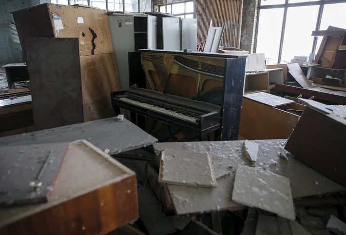 Thành phố Pripyat nằm cách nhà máy điện hạt nhân Chernobyl khoảng 2,5 km bị ảnh hưởng nặng nề.