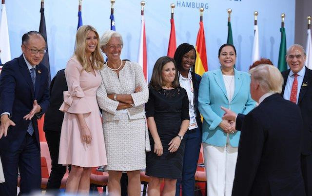 Vào tháng 7/2017, Ivanka gây xôn xao dư luận khi ngồi thế chỗ Tổng thống Trump tại hội nghị thượng đỉnh G20 diễn ra ở Hamburg, Đức. Theo đó, ái nữ nhà ông Trumo ngồi ở ghế của người cha quyền lực giữa Chủ tịch Trung Quốc Tập Cận Bình và Thủ tướng Anh Theresa May.