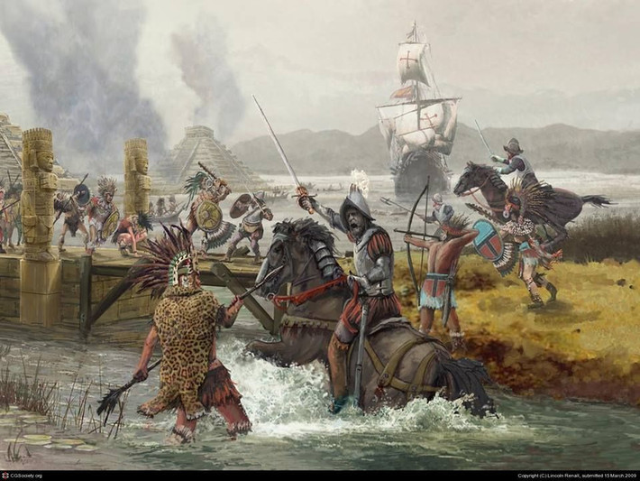 Mặc dù quân đội Tây Ban Nha có quân số ít hơn so với quân đội Aztec nhưng đổi lại binh sĩ của tướng Cortes được trang bị vũ khí hiện đại hơn là súng đạn, đại bác...