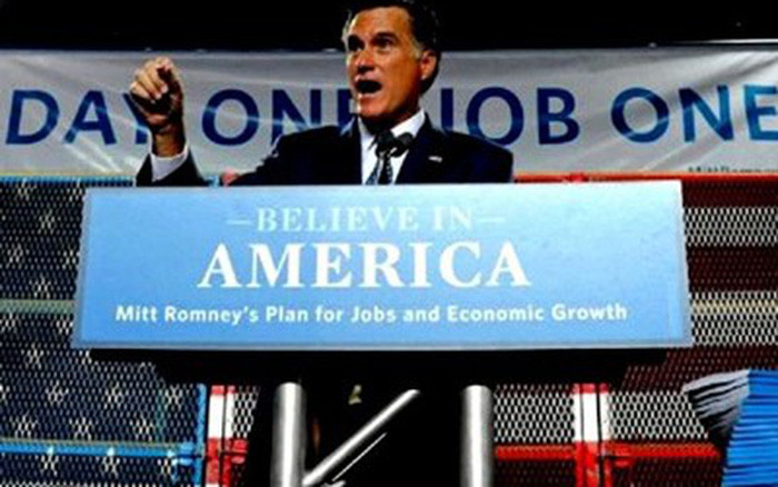Khi ấy, ứng viên Cộng hòa Mitt Romney sử dụng slogan "Tin vào nước Mỹ". Các chuyên gia đánh giá slogan “Tin vào nước Mỹ” của Mitt Romney hiền lành và thiếu sắc sảo. Kết quả bầu cử, ông Obama đánh bại ông Romney để trở thành Tổng thống Mỹ.