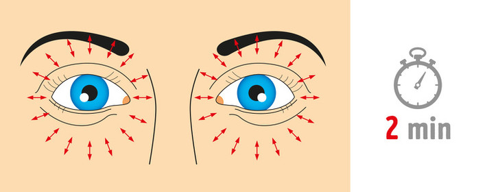 Nhấp nháy mắt: Để thực hiện bài tập này, bạn đứng hoặc ngồi thẳng đứng. Nháy mắt từ từ 10-15 lần mỗi phút. Thực hiện trong 2 phút.