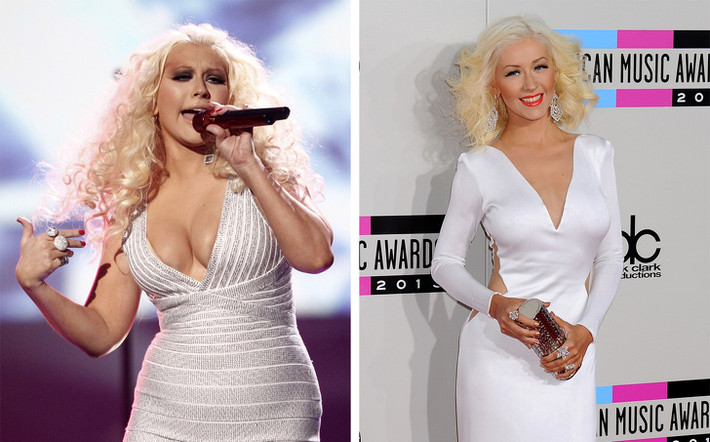 Nữ ca sĩ Christina Aguilera chỉ mất khoảng 5 tháng để giảm 22 kg nhờ chế độ ăn kiêng, tập luyện nghiêm ngặt.