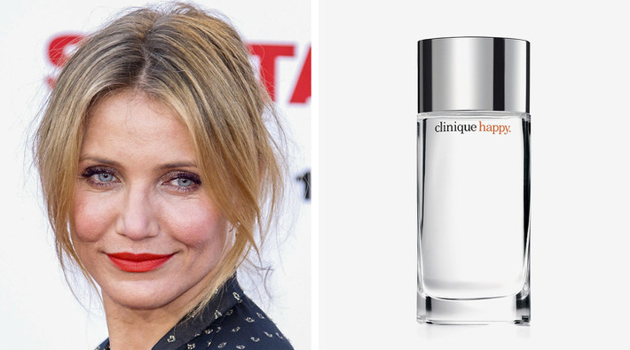 Cameron Diaz yêu thích loại nước hoa có tên là Happy của Clinique. Nó được sản xuất từ năm 1997 và được coi là một trong những loại nước hoa thành công nhất của hãng Clinique.