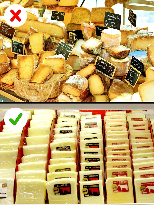 Pho mát: Vi sinh vật gây bệnh có thể xâm nhập vào pho mát. Vì vậy, bạn chỉ nên mua pho mát từ các nhà sản xuất uy tín.