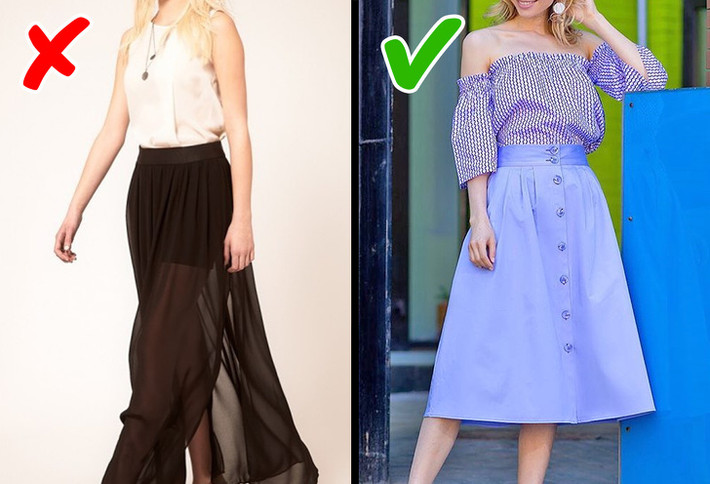 Váy maxi trong suốt che giấu một chiếc váy ngắn bên trong là một kiểu thời trang lỗi mốt và phụ nữ hiện đại thực sự không nên mặc nó.