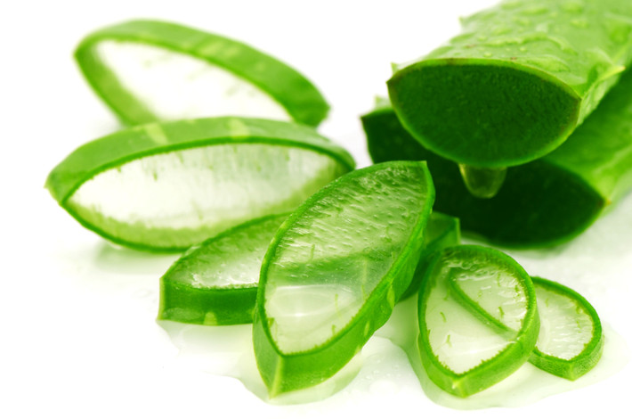 Lấy một ít nha đam đã tách vỏ để vào tủ đông, sau đó đặt chúng lên vùng da bị cháy nắng. Ảnh: BS, Internet.
