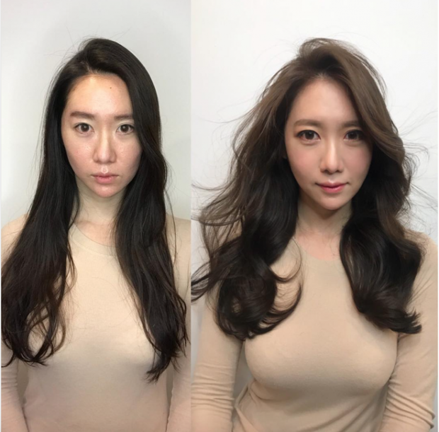 Làn da bóng dầu đã được thay thế bằng lớp nền mỏng mịn, kèm theo kiểu tóc thời thượng là "ai rồi cũng sẽ khác".