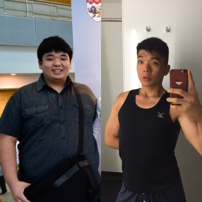 Trong 3,5 năm, chàng trai này giảm được 77kg mỡ thừa và vóc dáng đã thay đổi hoàn toàn. Ảnh: Imgur.