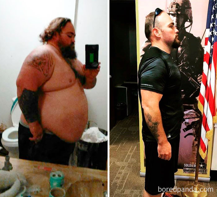 Anh chàng William Guinn đã giảm 104 kg để nhập ngũ.