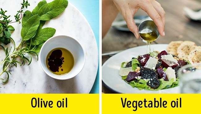 Dầu ô liu: Dầu ô liu có chứa omega-9 giúp giảm mức cholesterol, làm giảm cơn thèm ăn, đồng thời thúc đẩy quá trình trao đổi chất trong cơ thể. Dầu ô liu cũng tốt cho tóc, da và dạ dày. Ảnh: BS.