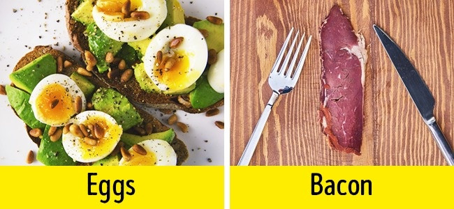 Trứng: Trứng giàu protein, vitamin, chất chống oxy hóa và chất béo tốt. Một quả trứng chứa 85 kcal và một lượng chất béo bão hòa có lợi cho sức khỏe và chế độ ăn kiêng. Trứng cũng choline chống lại chất béo dư thừa trong cơ thể. Ảnh: BS.