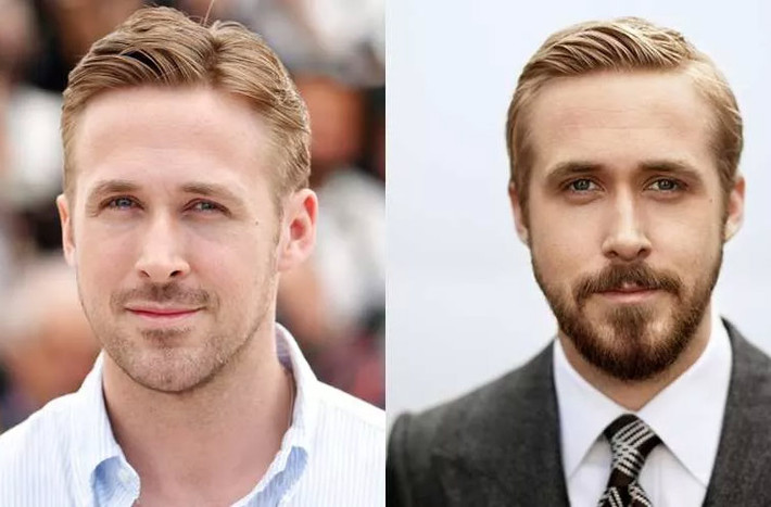 Khuôn mặt Ryan Gosling bớt trẻ con hơn khi anh để râu.