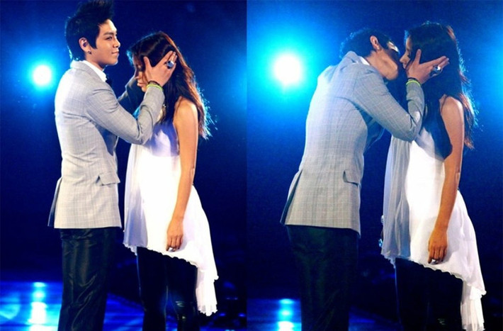 Theo kế hoạch, Top nhóm BIGBANG chỉ hôn trán Lee Hyori trên sân khấu lễ trao giải âm nhạc MKMF 2008, nhưng anh đã bất ngờ thay đổi bằng cách hôn môi nữ ca sĩ đàn chị khiến khán giả được phen ngỡ ngàng và thích thú.
