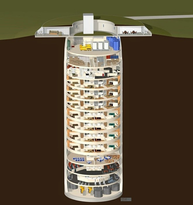 Nhà ngầm ở Mỹ gồm 15 tầng với chiều cao khoảng 53 m. Bức tường xi măng của nó có độ dày tới 2,7 m nên có thể chống đỡ một cuộc tấn công hạt nhân trực diện. Đối tượng khách hàng của công trình là những người có tài sản trị giá hàng triệu USD.