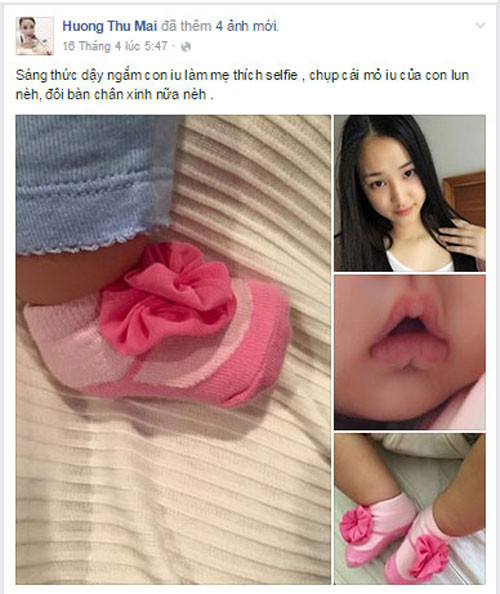 Maya khoe ảnh tự sướng cùng cô con gái nhỏ.