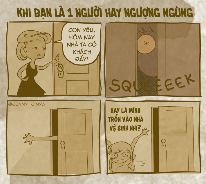 Biểu hiện của người hay xấu hổ là không muốn tiếp xúc với người lạ. Mỗi khi khách đến chơi nhà, họ thường lẩn trốn để tránh khả năng đụng mặt nhất có thể.