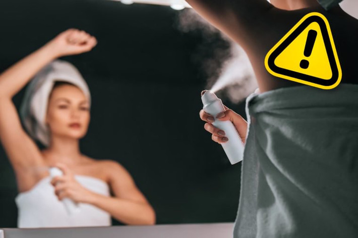 Sử dụng xịt khử mùi như kem lót trang điểm là cách làm đẹp bạn nên tránh. Xịt khử mùi lên mặt có thể dẫn đến các lỗ chân lông bị tắc, có thể gây mụn. Ngoài ra, nó có thể gây kích ứng da.