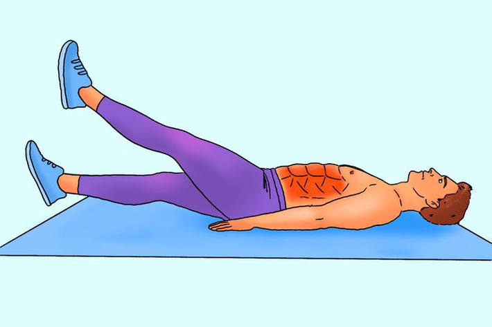 10. Tư thế cái kéo nhỏ: Tư thế này có tác dụng tập cơ bụng cũng như mông của bạn. Để thực hiện, hãy nằm thẳng lưng và kéo hai chân lên, sau đó bắt đầu đan chéo chúng lên nhau. Từ từ vừa hạ thấp chân, vừa đan chéo chân. Để bài tập hiệu quả, hãy đảm bảo không dùng tay để hỗ trợ phần thân của bạn. Thực hiện bài tập trong 50 giây và sau đó nghỉ ngơi. Ảnh: BS.