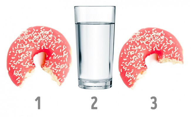 Sử dụng "quy tắc 2 lần cắn": Nếu bạn thực sự muốn ăn một thực phẩm không lành mạnh, hãy đánh lừa bộ não bằng cách: cắn món đó một lần rồi uống một cốc nước và sau đó cắn một lần nữa. Cách này giúp bạn nhanh no hơn.
