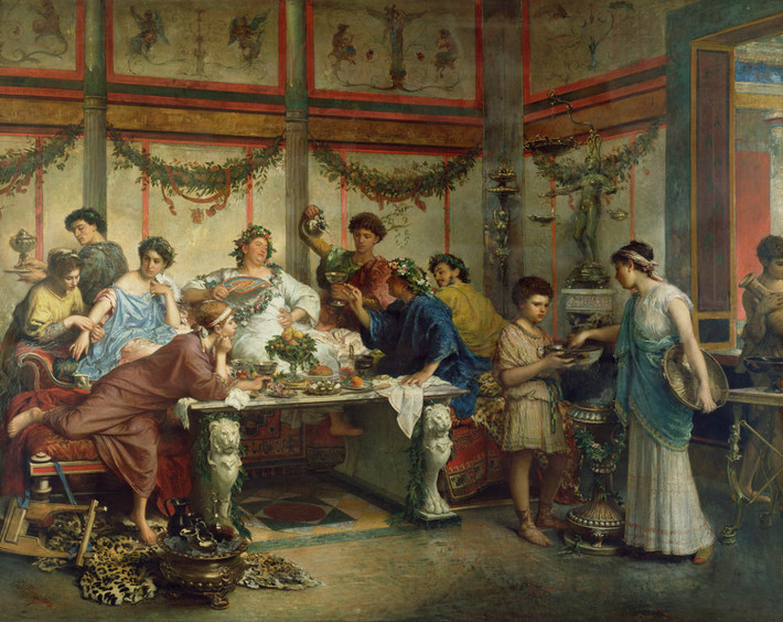 "Ô nhiễm không khí có thể là vấn đề đối với người dân La Mã", chuyên gia Anina cho hay. Ảnh: A Roman Feast, late 1800s. The J. Paul Getty Museum, 72.PA.4.