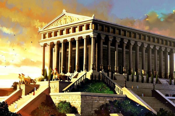 Đền Artemis: Đền thờ nữ thần săn bắn Artemis còn được gọi là Diana, được xây dựng từ đá cẩm thạch, hoàn thành khoảng năm 550 TCN ở Thổ Nhĩ Kỳ ngày nay. Ngôi đền dài 115 m, rộng 55 m, gồm 120 cột đá, mỗi cột cao 20 m, được cho là cất giữ rất nhiều tác phẩm nghệ thuật tinh tế, trong đó có bức tượng đồng của Amazon. Năm 356 TCN, một người đàn ông tên Herostratus đã đốt cháy ngôi đền với mong muốn trở nên bất tử. Năm 262, người Goths đã đốt ngôi đền lần thứ hai và tới năm 401, ngôi đền bị phá. Phần nền và một số phần khác của ngôi đền thứ hai còn tồn tại đến ngày nay.