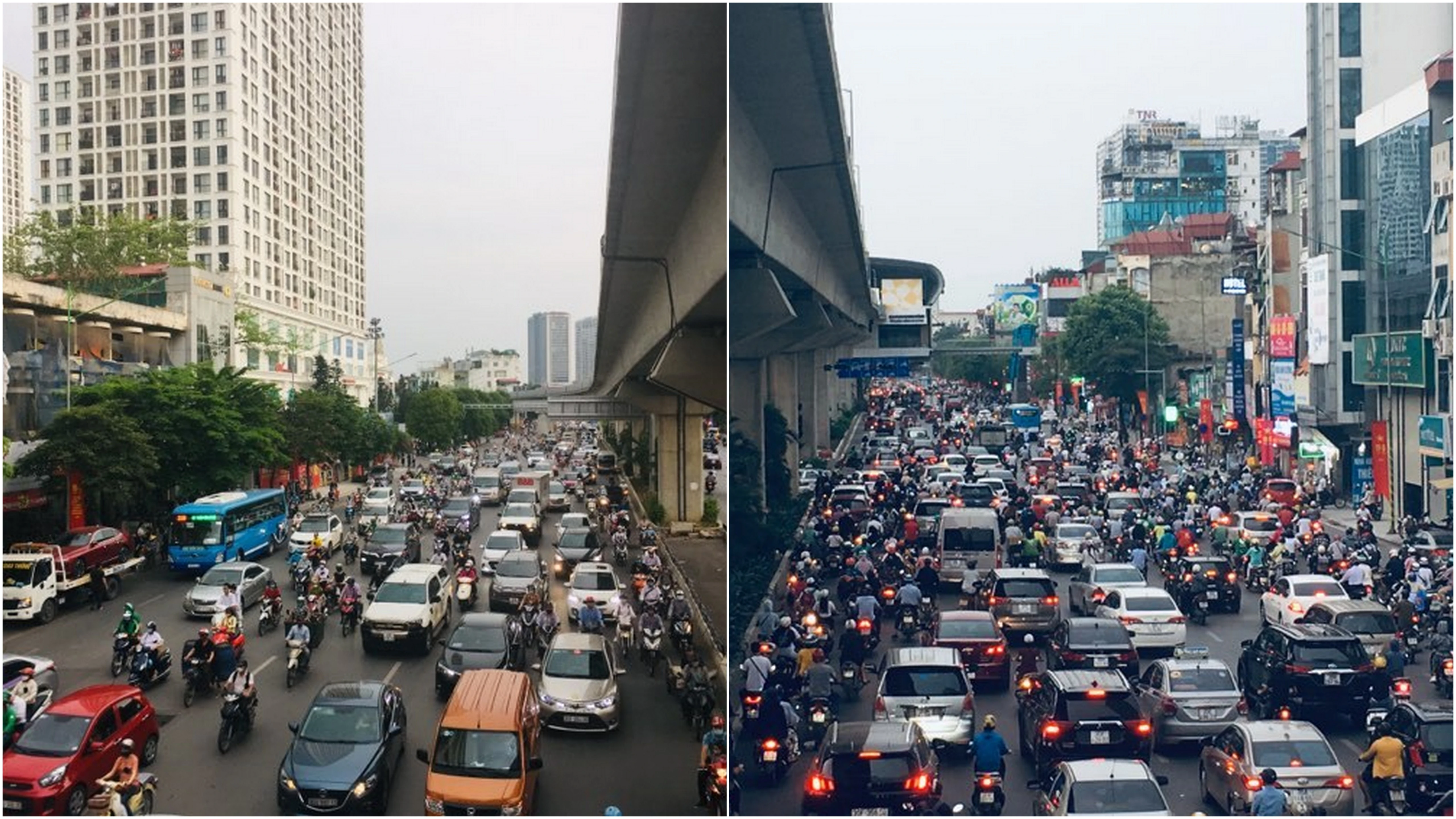 Giao thông "lộm nhộm" trên con đường tắc nhất Hà Nội