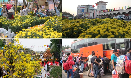 Không khí tết tràn ngập phố phường Hà Nội, Sài Gòn