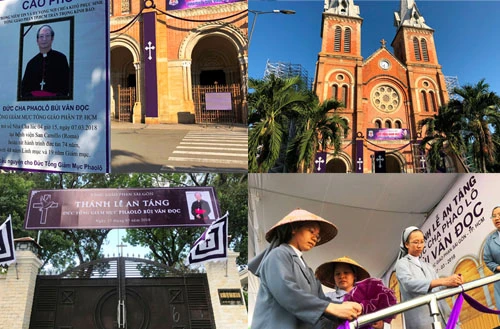 Ảnh: Công tác chuẩn bị nơi an táng Đức Tổng Giám mục Phaolô Bùi Văn Đọc