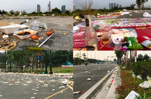 Khủng khiếp cảnh tượng rác thải sau đêm giao thừa ở TP Hồ Chí Minh