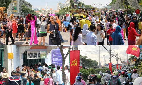 Mùng ba Tết: Chen nhau xem thú, đội nắng dạo đường hoa