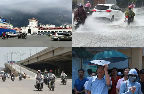 Ảnh: Hà Nội nắng đổ lửa, Sài Gòn lại mưa trắng trời