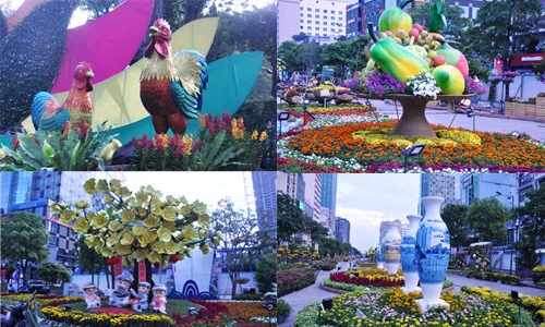 Đường hoa Nguyễn Huệ rực rỡ trước ngày khai mạc