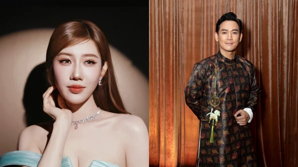 Hot face sao Việt: Thuý Ngân diện đầm xanh ngọc xinh đẹp đi sự kiện