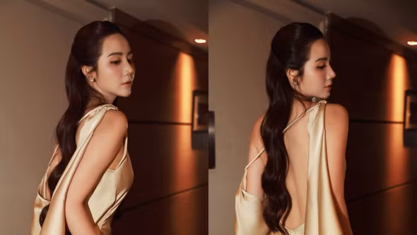 Phan Minh Huyền diện váy lụa, khoe lưng ong nõn nà 