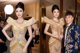 Á hậu Lê Kim Khỏe mặc gợi cảm khoe vẻ đẹp lộng lẫy