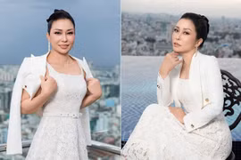 Hoa hậu Nhân ái Hằng Nguyễn mặc thanh lịch đẹp rạng ngời