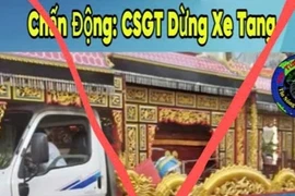 Clip "CSGT dừng xe tang, bé gái chui ra từ quan tài" là giả