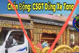 Clip "CSGT dừng xe tang, bé gái chui ra từ quan tài" là giả