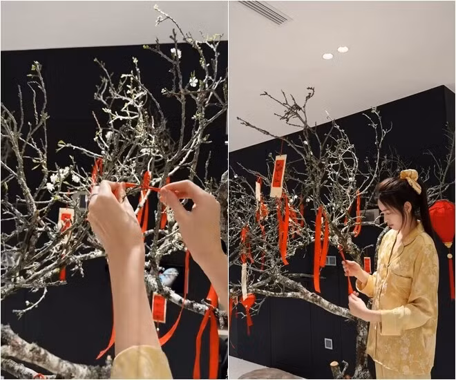 Từng câu đối và chiếc nơ được cột khéo léo, cho thấy sự tỉ mỉ và gu thẩm mỹ của nàng hậu. Ảnh: FBNV