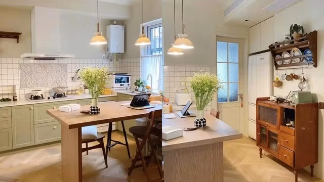 Tone màu gỗ, be, mang đến cảm giác sang trọng, nhẹ nhàng. Ảnh: Baidu