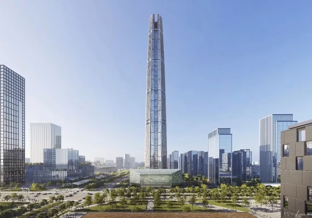 China International Silk Road Center là một tòa nhà chọc trời đang được xây dựng ở Tây An (Trung Quốc) với chiều cao 498 mét, 101 tầng. Ảnh: Archdaily