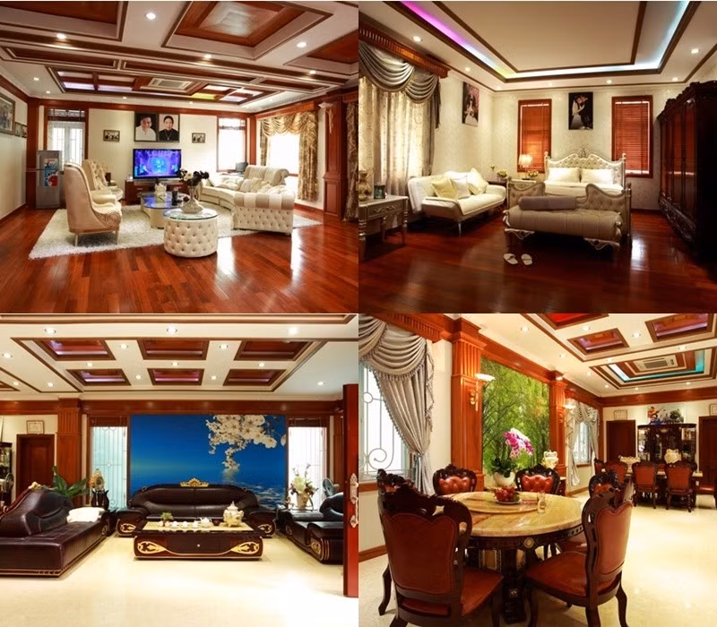 Nội thất trong nhà mang phong cách hoàng gia. Mỗi phòng trang trí theo gam màu chủ đạo phù hợp từng thành viên gia đình. Ảnh: Giadinhxahoi