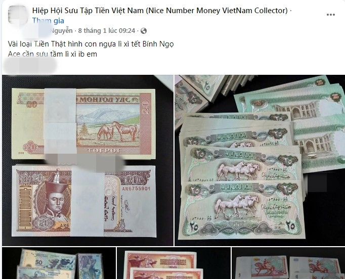 Hơn một tháng nữa là đến Tết Nguyên đán Bính Ngọ 2026, thị trường tiền lì xì bước vào giai đoạn sôi động. Tại các cửa hàng truyền thống và sàn thương mại điện tử, tiền lì xì in hình ngựa được rao bán rầm rộ. Ảnh chụp màn hình