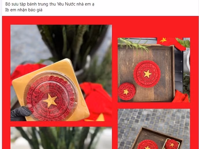 Không khó để bắt gặp những bài rao nhận đặt bánh trung thu yêu nước. Ảnh chụp màn hình