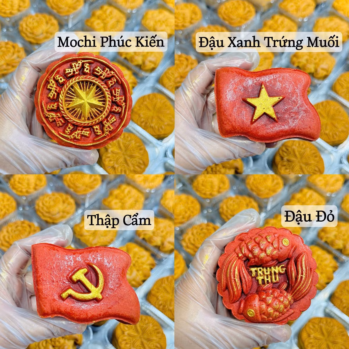 Bánh đủ các loại nhân cho khách lựa chọn. Ảnh: Facebook